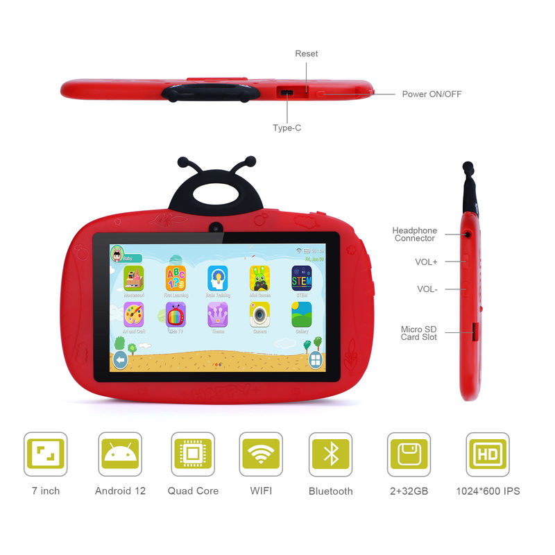 C idee Android 12 Kids tablet Expand 512GB Dual Camera 7 Inch tablet PC CM77