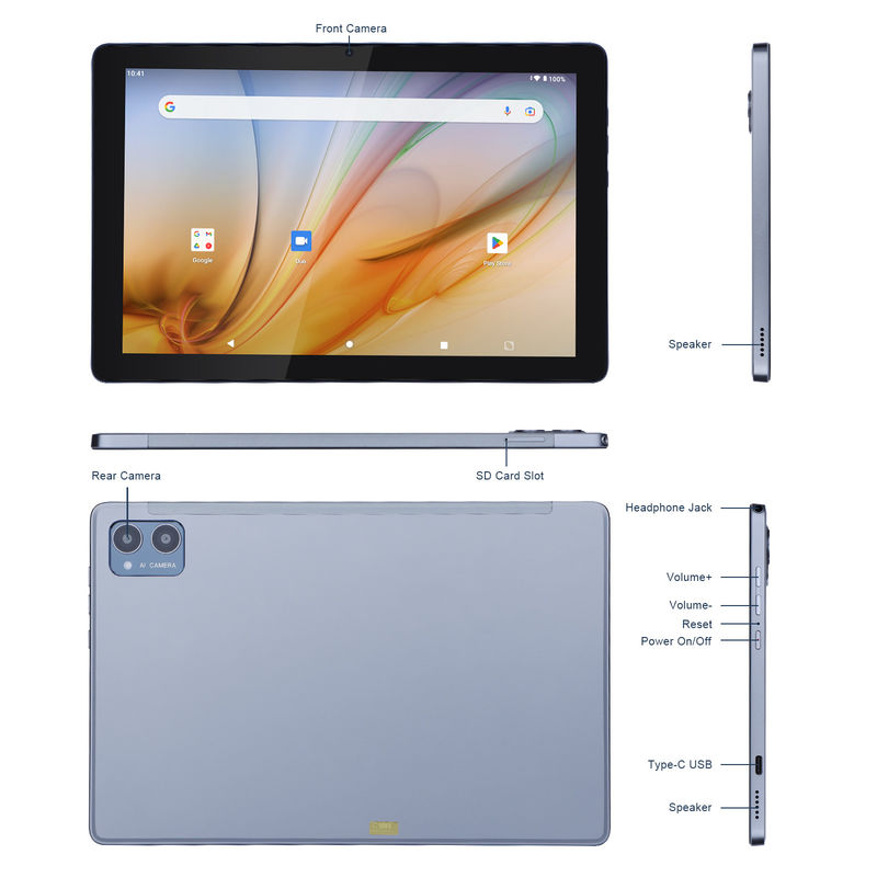 C Idea Educational Tablet For Students Android 12 Tablet 10 inch met Google Play 64 GB ROM 3 GB RAM 128 GB