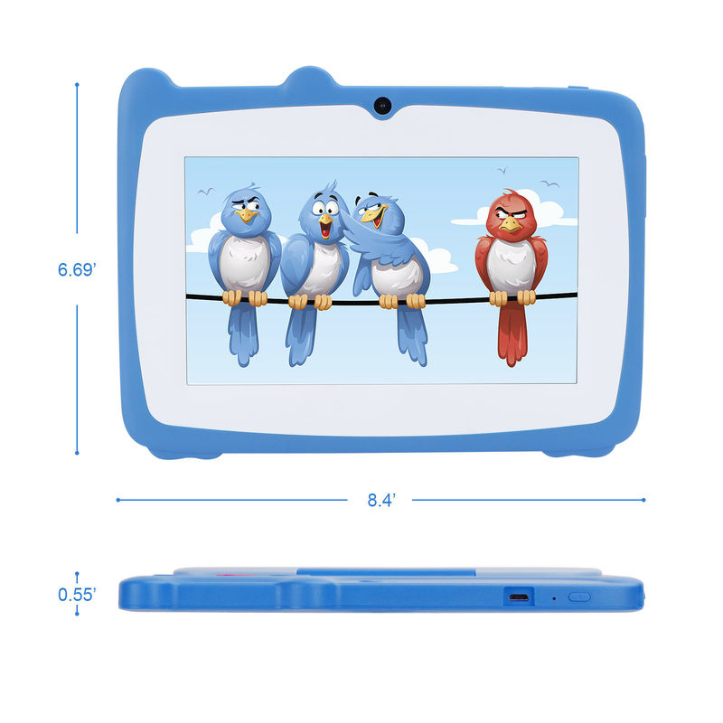 C idee Studeren Tablet Kidspad 7 inch met kindervriendelijke behuizing 4GB + 64GB Quad Core 600 X 1024 IPS CM80 Blauw