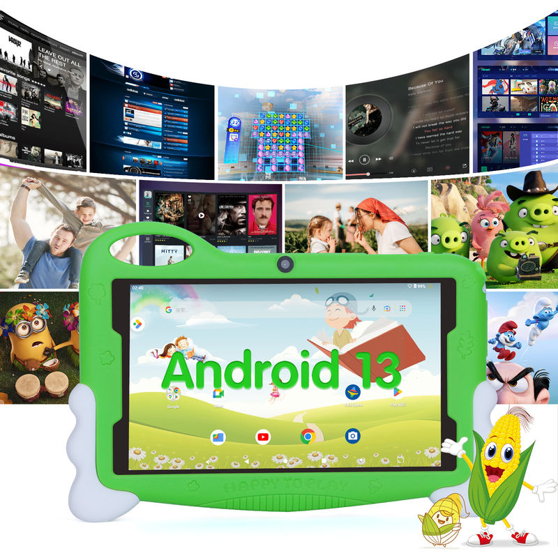 C idee Kids Student Study Tablet 7 Inches Cute Long Battery Life 32GB Storage 2MP + 5MP Dual Camera's CM90 Groen