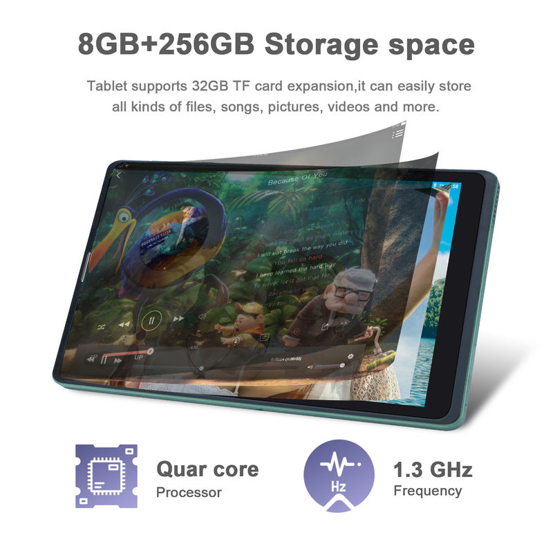 C idee Sim Support Groene Tablet PC 8GB RAM 256GB ROM 800x1280 IPS HD Screen Display Tablet Met Hoesje CM835