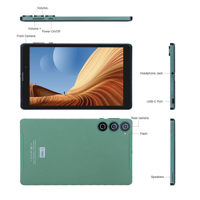 C idee Sim Support Groene Tablet PC 8GB RAM 256GB ROM 800x1280 IPS HD Screen Display Tablet Met Hoesje CM835