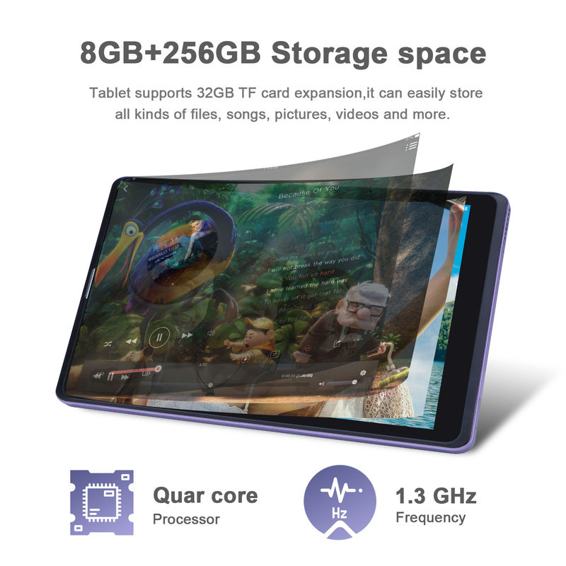 C idee Android 12 Tablets Purple Draagbaar Lezen Lange levensduur van de batterij TF-kaart Uitbreidbare HD-schermtabletten met behuizing CM835