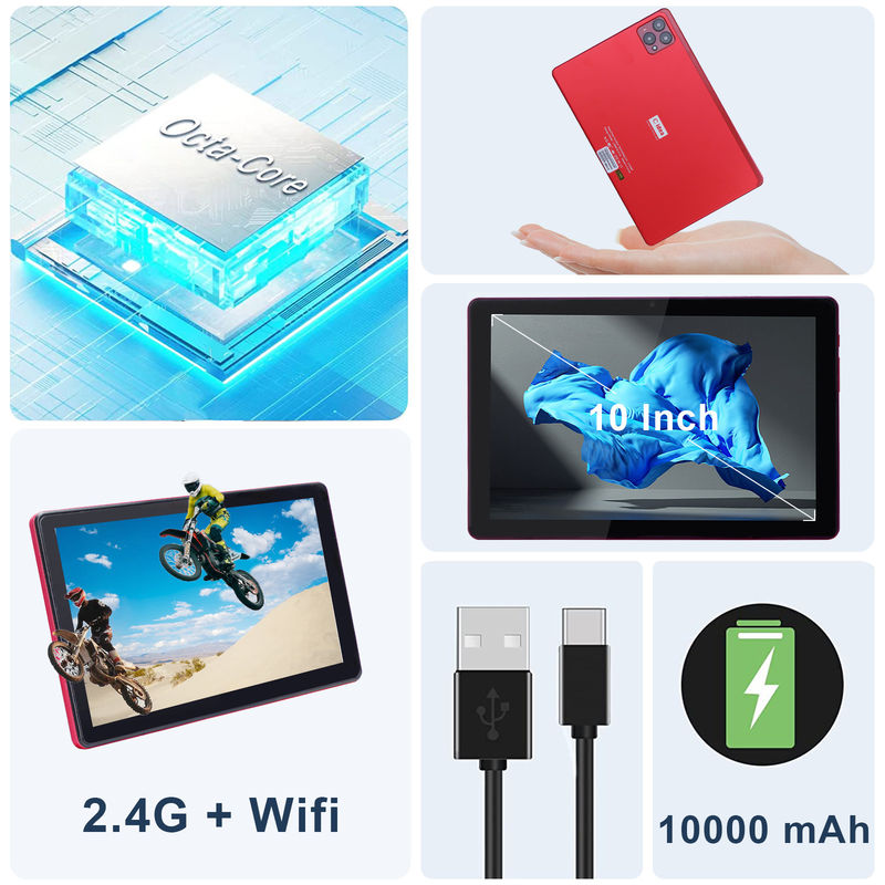 C idee 10 inch Android 12 Tablet 8GB RAM 256GB ROM Model CM8000PLUS Rood
