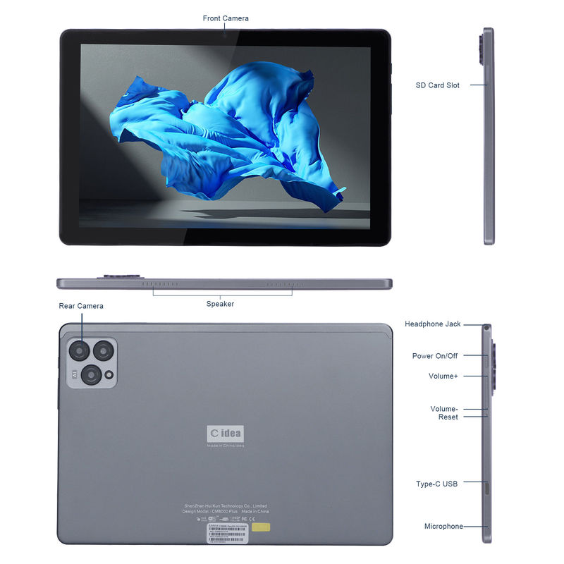 C idee 10 inch Android 12 Tablet 8GB RAM 256GB ROM Model CM8000PLUS Grijz