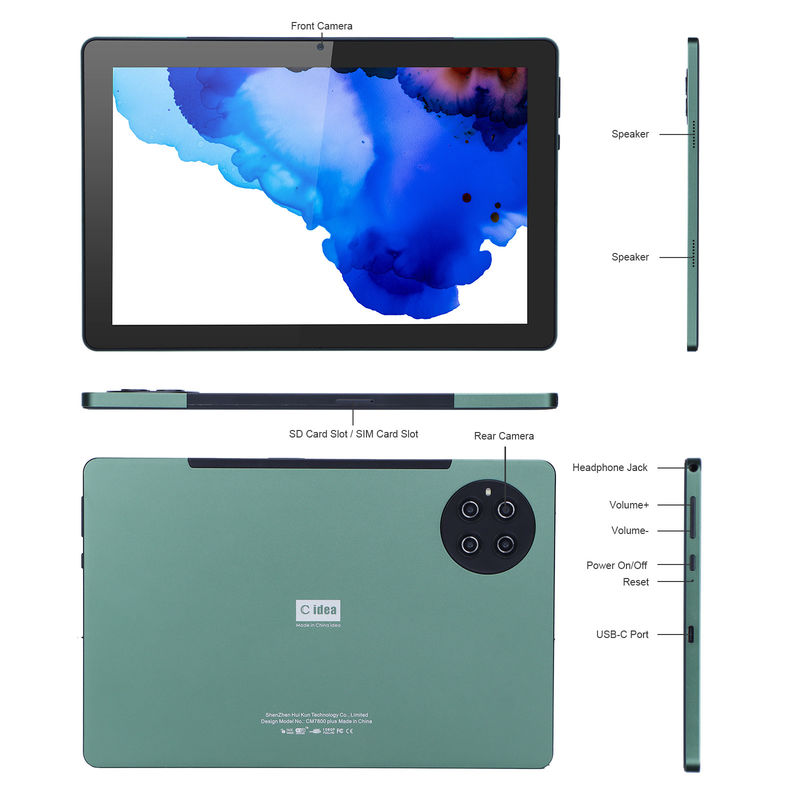 C idee 9,7 inch Android 12 Tablet 8 GB RAM 512 GB ROM Model CM7800 Groen