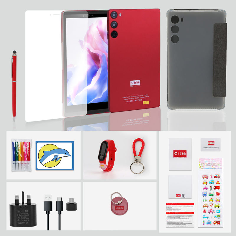 C Idea 7 Inch Tablet 6 GB RAM 128 GB ROM Met SIM Android Tablet PC Voor Studenten CM525 Rood