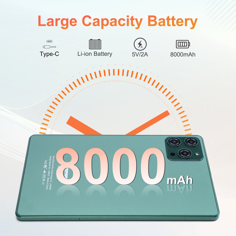 C idee 9 inch Android 12 Tablet 8GB RAM 512GB ROM 5MP+8MP Dual Camera WIFI Tablet met SIM CM915 (groen)