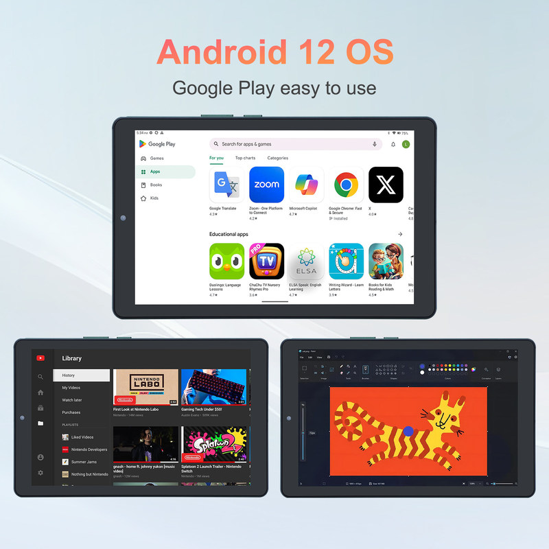 C idee 9 inch Android 12 Tablet 8GB RAM 512GB ROM 5MP+8MP Dual Camera WIFI Tablet met SIM CM915 (groen)