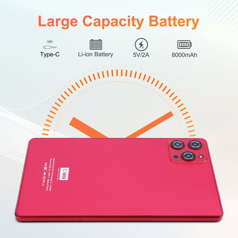 C idee 9 inch Android 12 Tablet 8GB RAM 512GB ROM 5MP+8MP Dual Camera WIFI Tablet met SIM CM915 (Rood)