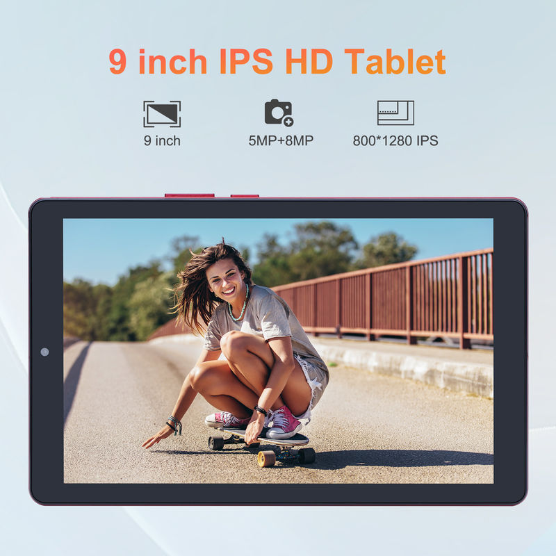 C idee 9 inch Android 12 Tablet 8GB RAM 512GB ROM 5MP+8MP Dual Camera WIFI Tablet met SIM CM915 (Rood)