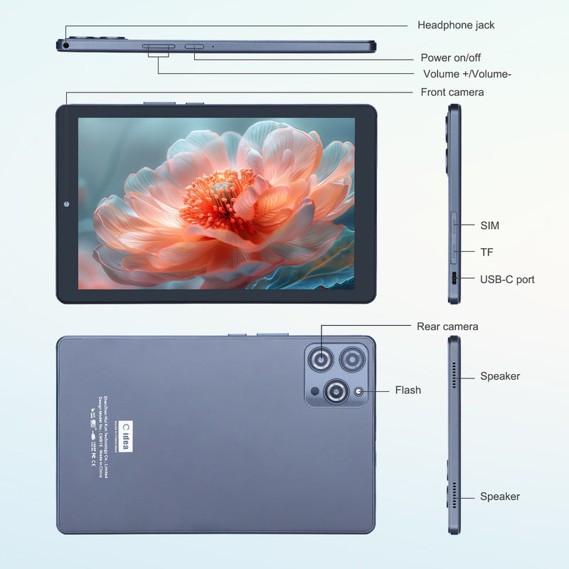 C idee 9 inch Android 12 Tablet 8GB RAM 512GB ROM 5MP+8MP Dual Camera WIFI Tablet met SIM CM915 (Grijz)