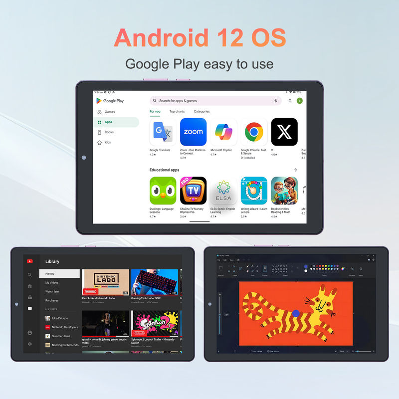 C idee 9 inch Android 12 Tablet 8GB RAM 512GB ROM 5MP+8MP Dual Camera WIFI Tablet met SIM CM915 (Roze)