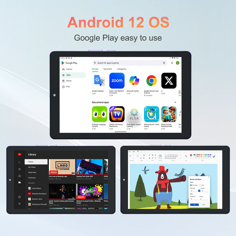 C idee 9 inch Android 12 Tablet 8GB RAM 512GB ROM 5MP + 8MP Dual Camera WIFI Tablet met SIM CM915 (Purple)