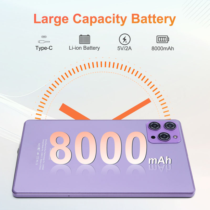 C idee 9 inch Android 12 Tablet 8GB RAM 512GB ROM 5MP + 8MP Dual Camera WIFI Tablet met SIM CM915 (Purple)