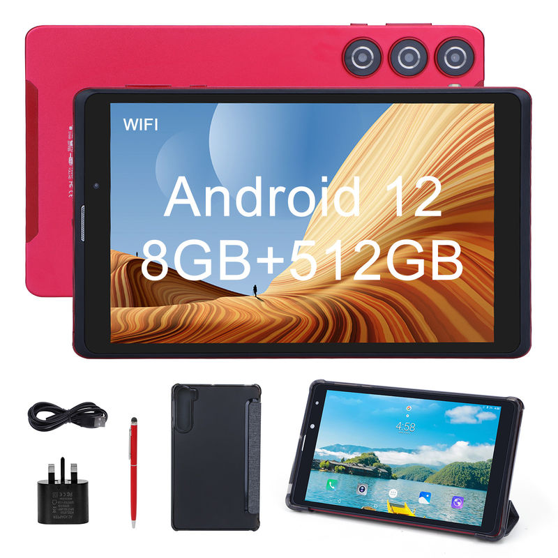 C idee 8 inch Android Tablet PC Vervaardiger met Android 12 Quad Core 8GB+512GB opslag IPS HD Display CM835 ((rood)