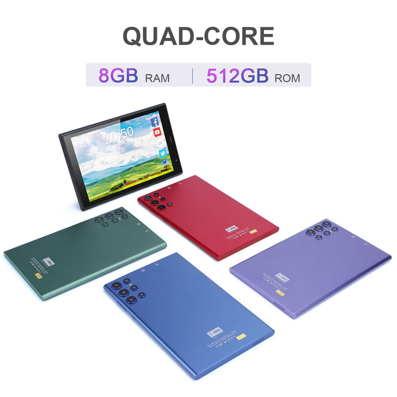 C idee 8 inch Android Tablet PC 8GB RAM 512GB ROM Quad Core 800*1280 HD Tablets met WIFI/SIM Card CM822 (Zwart)