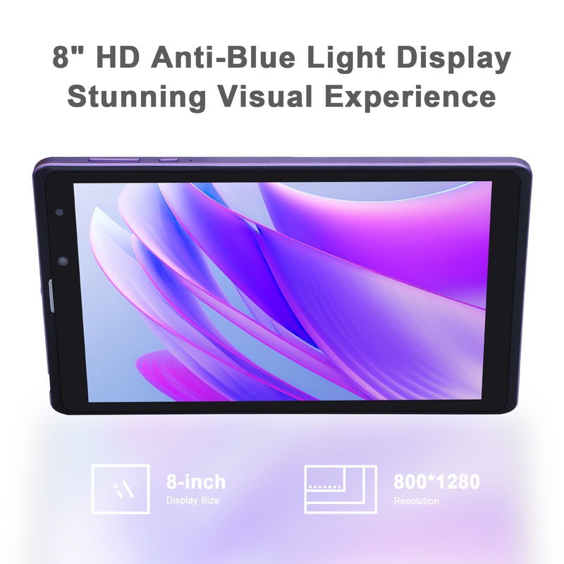 C idee 8 inch Android Tablet PC Vervaardiger met Android 12 Quad Core 8GB+512GB Storage IPS HD Display CM835 ((paars)