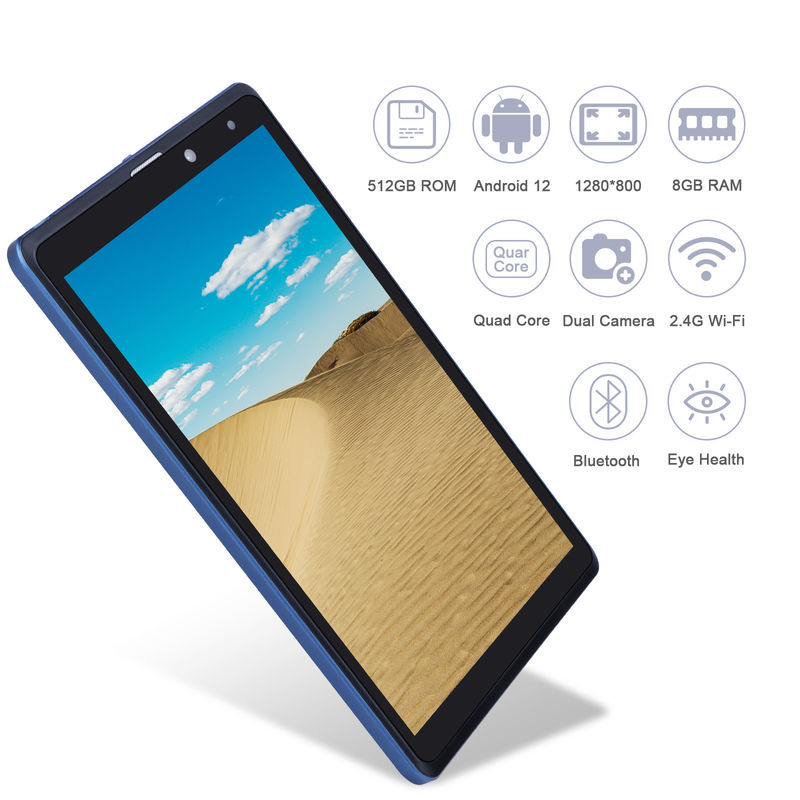 C idee 8 inch Android Tablet PC Vervaardiger met Android 12 Quad Core 8GB+512GB opslag IPS HD Display CM835 ((blauw)