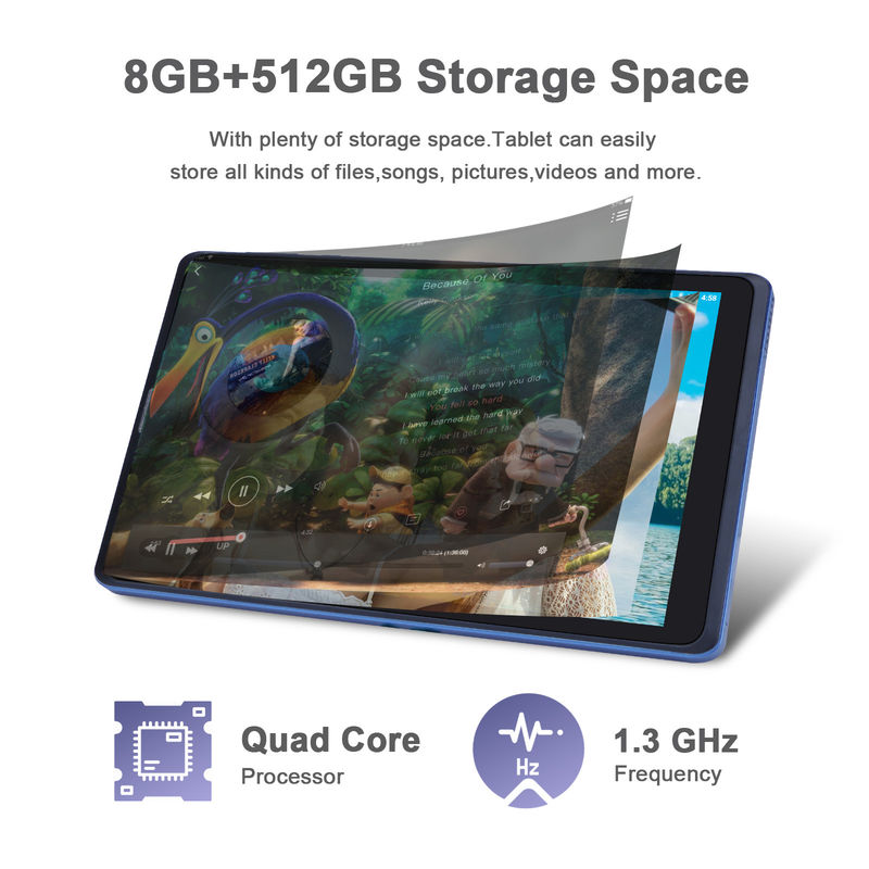 C idee 8 inch Android Tablet PC Vervaardiger met Android 12 Quad Core 8GB+512GB opslag IPS HD Display CM835 ((blauw)