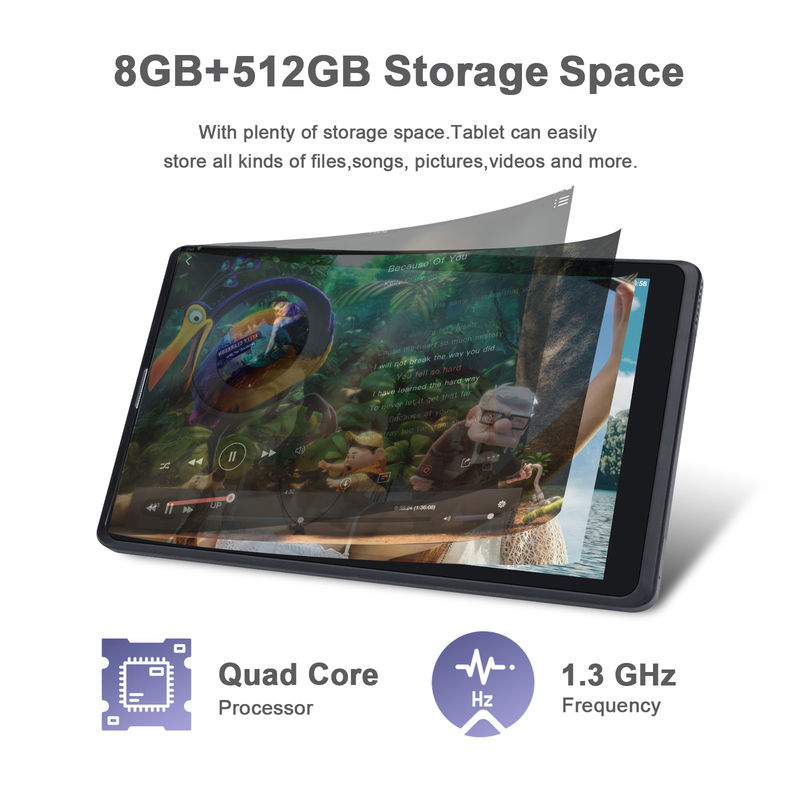 C idee 8 inch Android Tablet PC Vervaardiger met Android 12 Quad Core 8GB+512GB opslag IPS HD Display CM835 ((zwart)