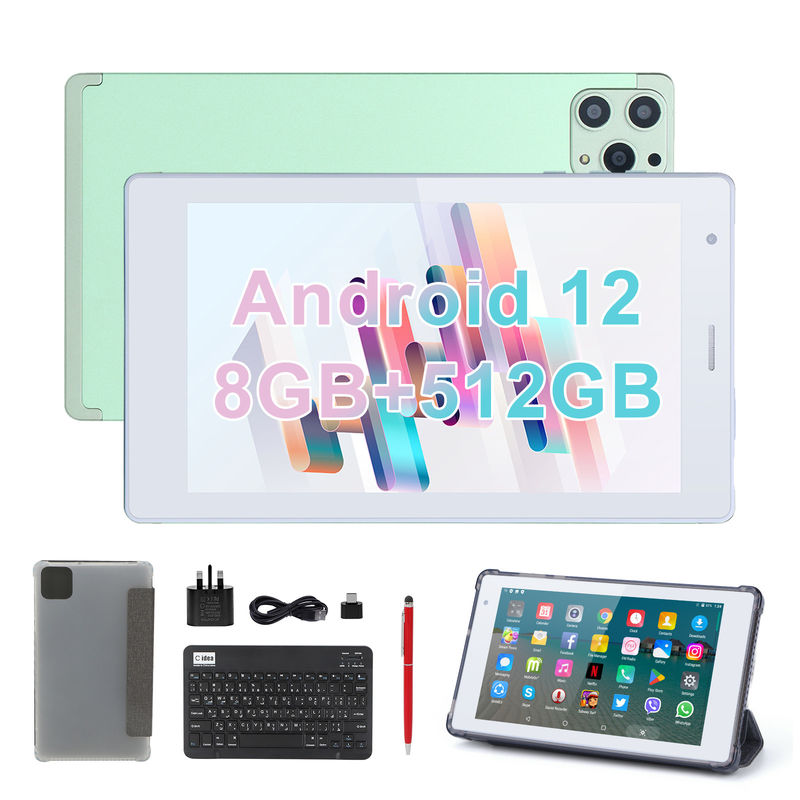C idee 7 inch Android Smart Tablets 8+512GB Quad Core WiFi Tablet HD Touch Screen CM513 ((groen)