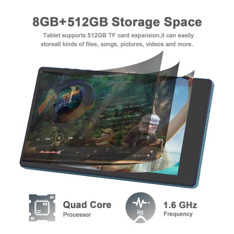 C idee 7 inch Android Smart Tablets 8+512GB Quad Core WiFi Tablet HD Touch Screen CM513 ((blauw)
