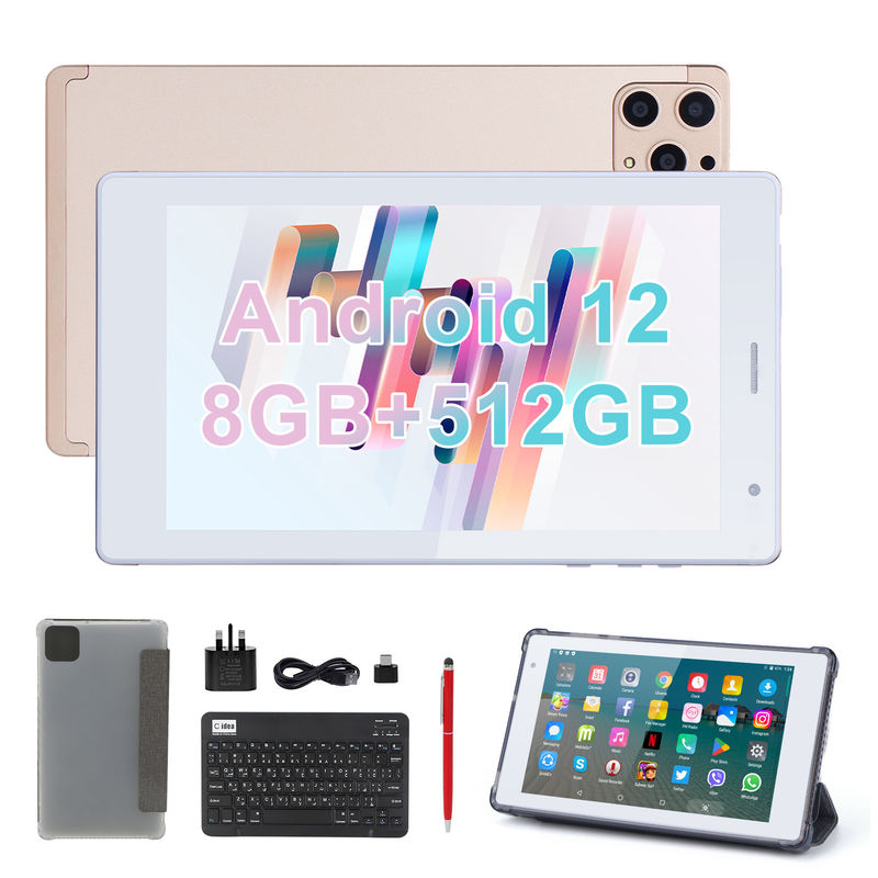 C idee 7 inch Android Smart Tablets 8+512GB Quad Core WiFi Tablet HD Touch Screen CM513 ((Goud)