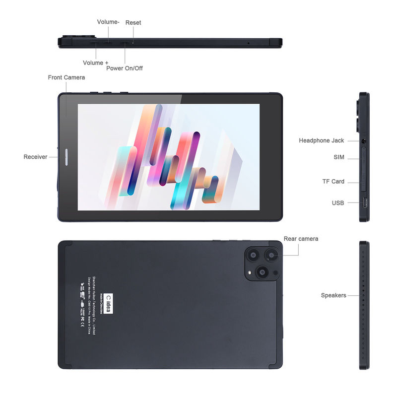 C idee 7 inch Android Smart Tablets 8+512GB Quad Core WiFi Tablet HD Touch Screen CM513 ((Zwart)