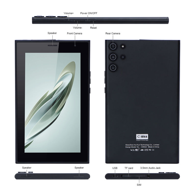 C idee Draagbare tablet met 7 inch scherm met blauw licht scherm WiFi 32GB+32GB uitgebreide dubbele camera voor cadeau CM522 zwart