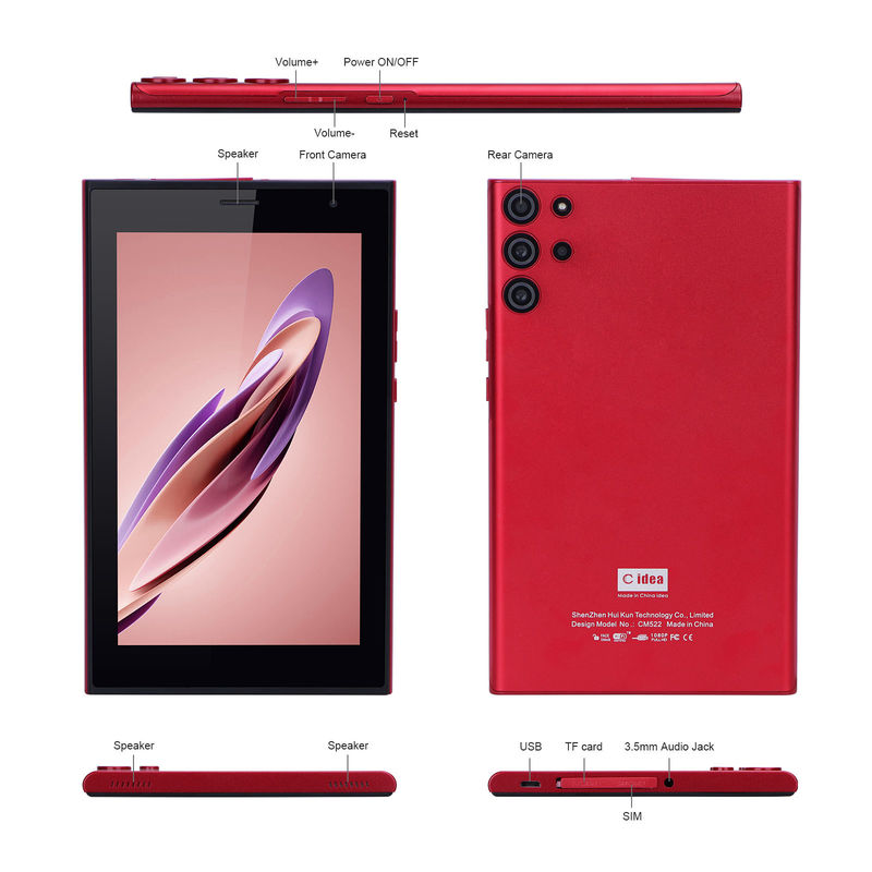 C idee Android 7 inch Tablet PC met 6 RAM+128 ROM Storage 6000mAh Batterijduur voor kinderen en volwassenen CM522 Rood