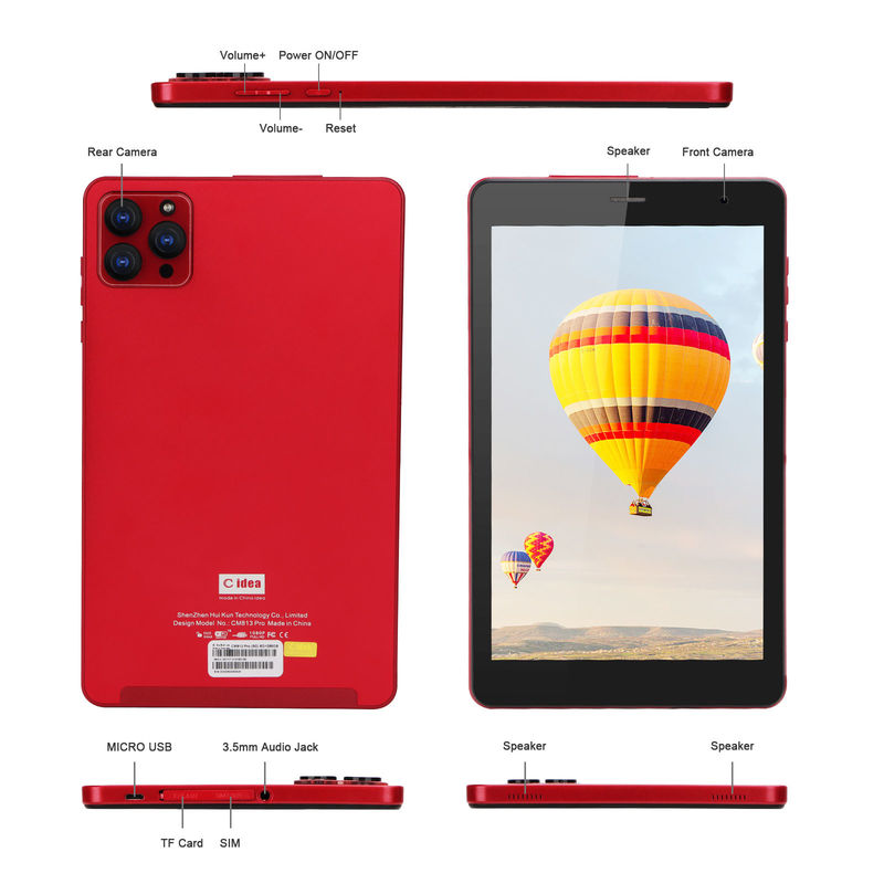 C idee 1280x800 IPS 8 inch Android Tablet HD Touchscreen GPS WiFi Dual Camera 8000mAh Battery CM813-Rood