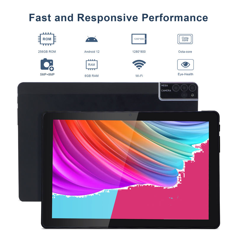 C idee 800x1280 IPS 10 inch Tablet PC Met Case 256GB ROM Quad Core Dual 5MP+8MP Camera HD IPS Display CM7000 Zwart