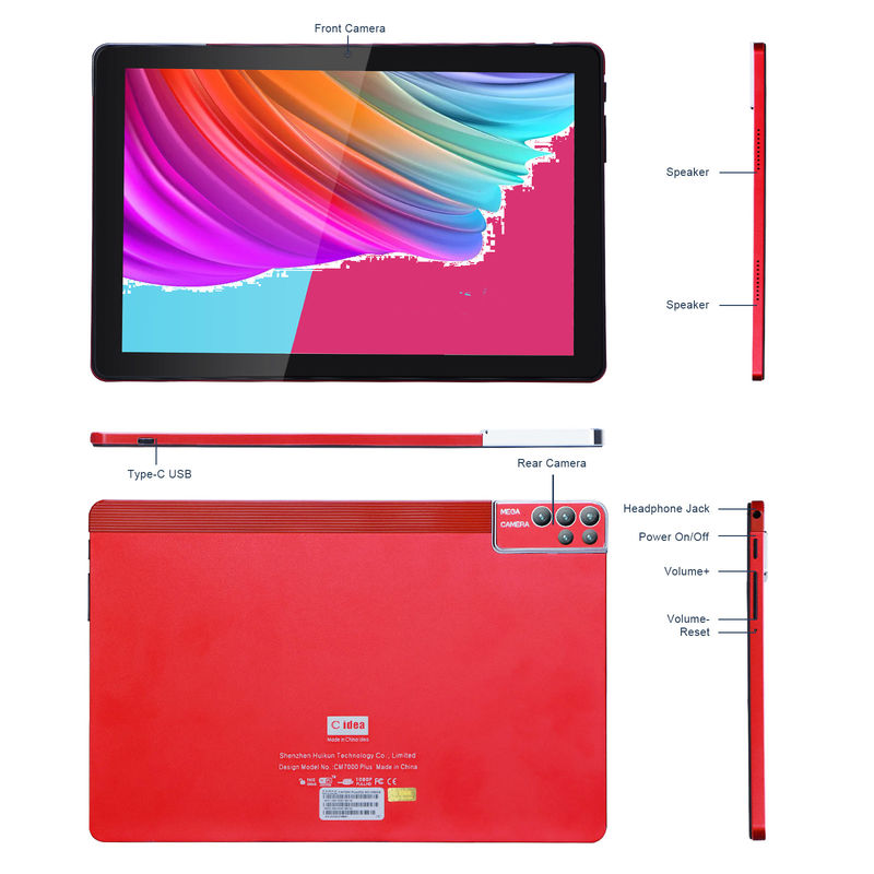 C Idea 10 Inch Tablet PC Android 12 Tablet 6GB RAM 256GB ROM 6000mAh Batterij IPS HD Touch Screen CM7000PLUS