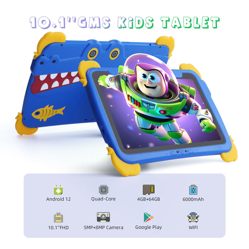 C idee Kids Tab 10.1 inch Android 12 Tablet voor Kind 4 GB RAM 64 GB ROM Oogbescherming Touchscreen P1150
