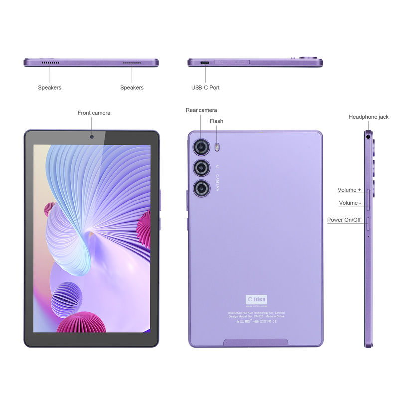 C idee Purple 256GB ROM 9 Inch Tablet PC Met 800x1280 IPS Scherm 8000mAh Batterijcapaciteit Met Protector Case CM925
