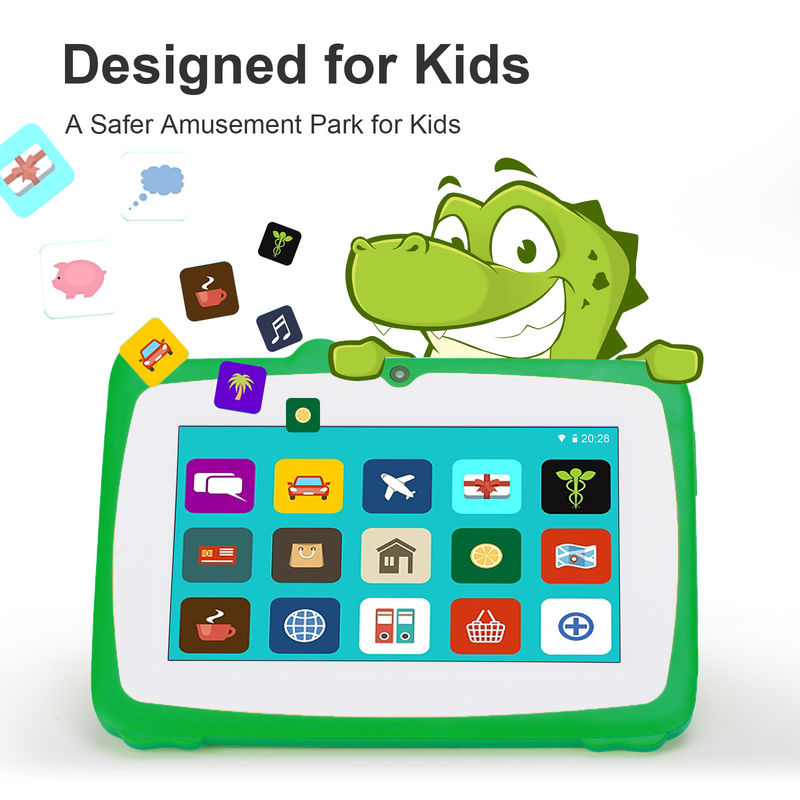 C idee Groen 7''HD Display Android 9 Kleuter Tablet Met schokbestendig hoesje 5000mAh Batterij CM80 Groen