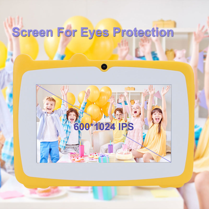 C idee 7 inch Android Kids Learning Tablet 64GB+32GB Uitbreidbare opslag HD Dual Camera 2MP+2MP CM80 Geel