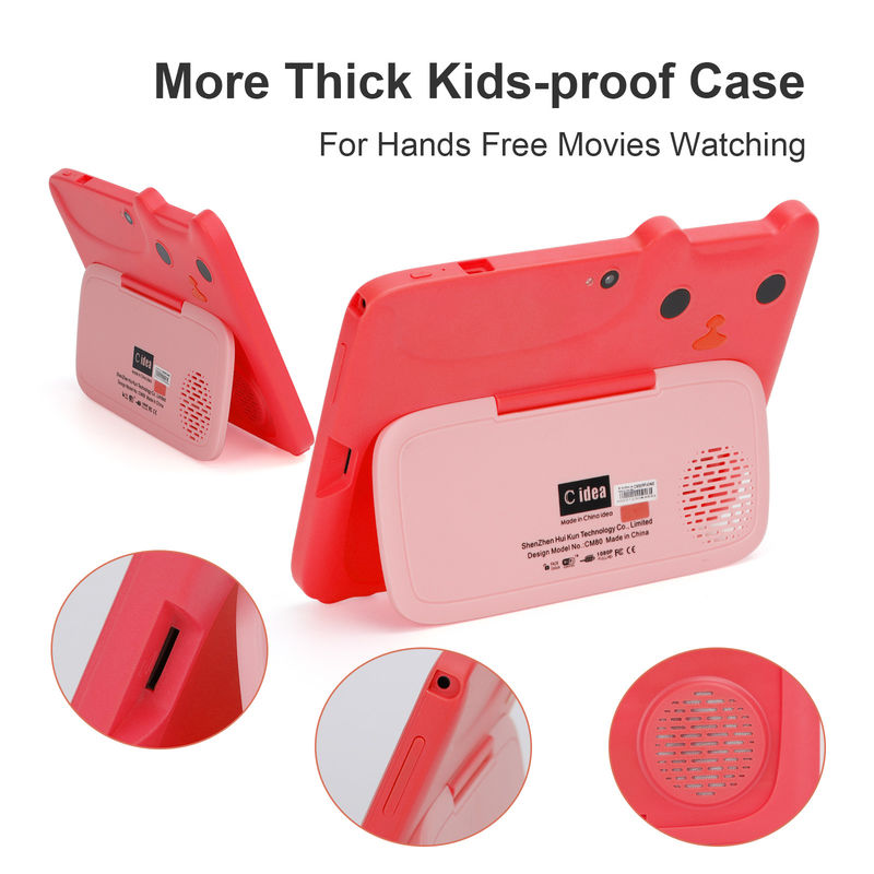 C-idee Educatieve 7 inch tablet Kidspad met kind-proof case grote batterij 5000mAh IWAWA Pre geïnstalleerd CM80Red
