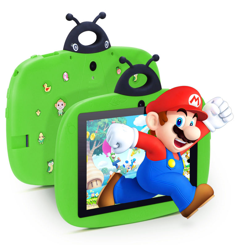 C idee Dual Camera WiFi 7 inch Tablet PC Android Kinderen Voor Kleuters Leren 128GB met Case Kids App CM76 Groen