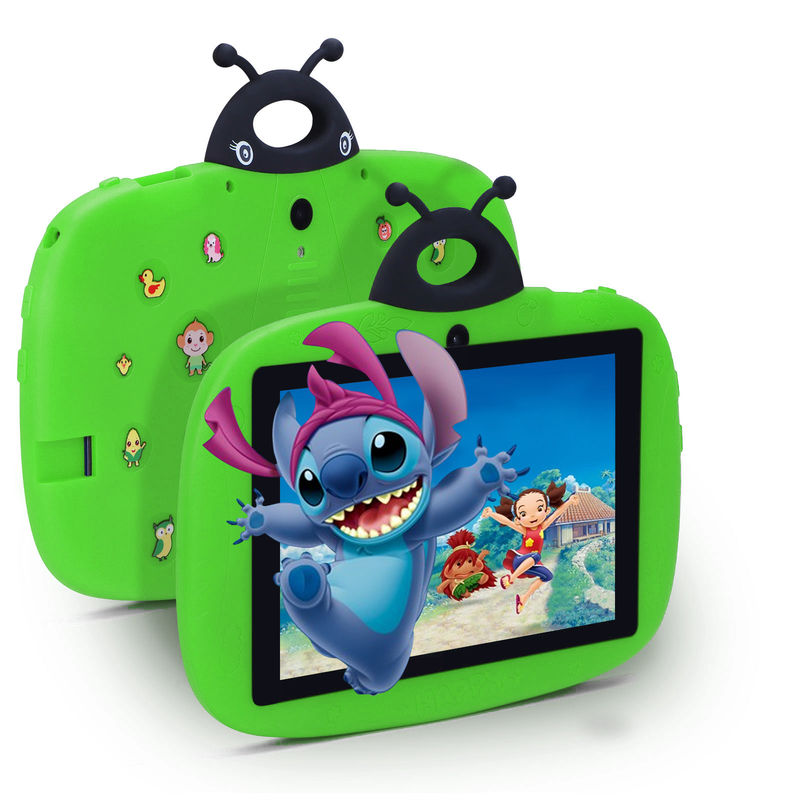 C idee Dual Camera WiFi 7 Inch Tablet PC Android Kinderen Voor Kleuters Leren 128GB met Case/Kids App CM75 (groen)