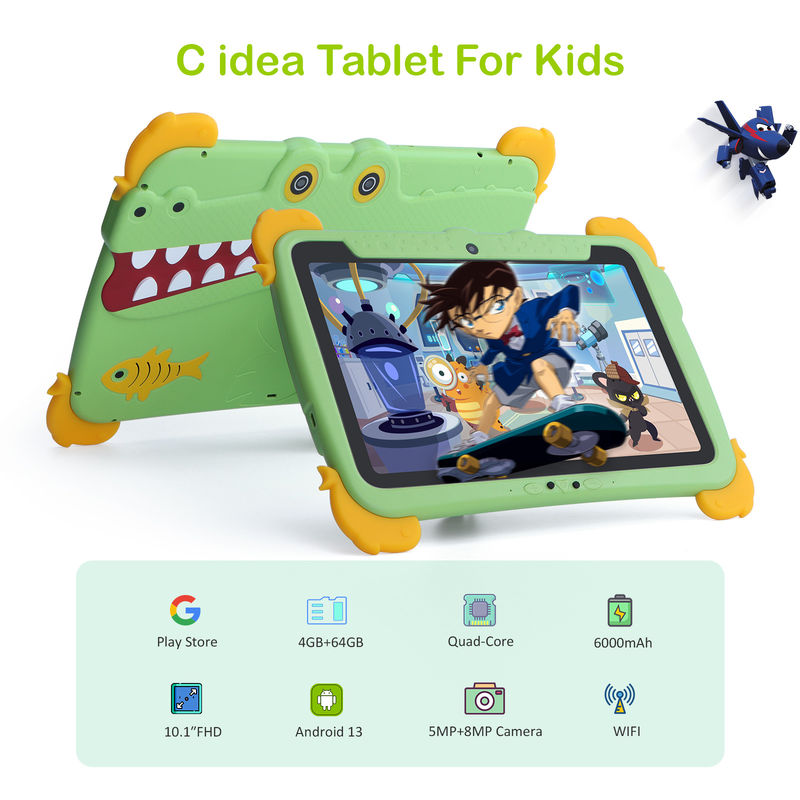 C idee 10,1 inch Kinderen Tablet PC Met Hoes Oogbescherming IPS HD Scherm voor Onderwijs Leren P1100
