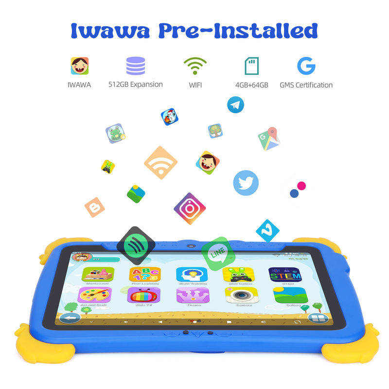 C idee Kids Tab 10.1 inch Android 13 Tablet voor Kind 4GB RAM 64GB ROM Oogbescherming Touchscreen voor kinderen 3-8 jaar