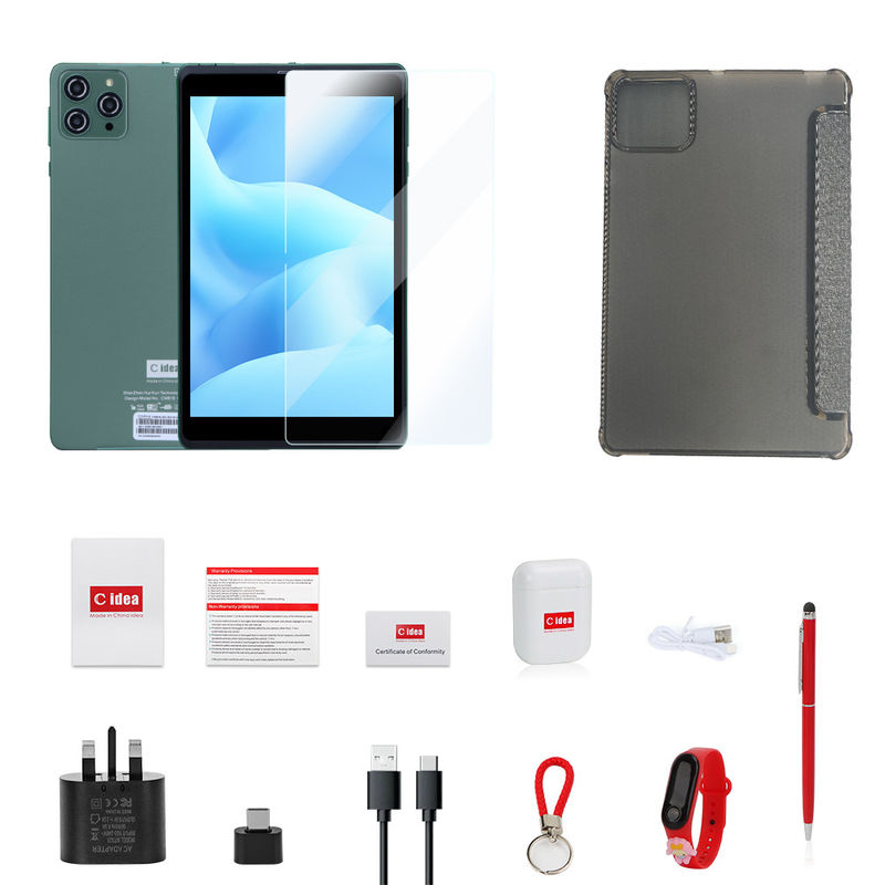 C idee 8 inch Android Tablet PC Met Android 12 OS Quad Core CPU 8GB RAM 512GB opslag IPS HD Display CM818-groen