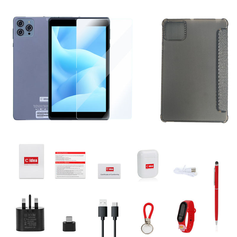 C idee Android Tablet PC Dual Camera 8 Inch 1280x800 IPS HD Display Android 12 Tablets voor studenten CM818-Grey
