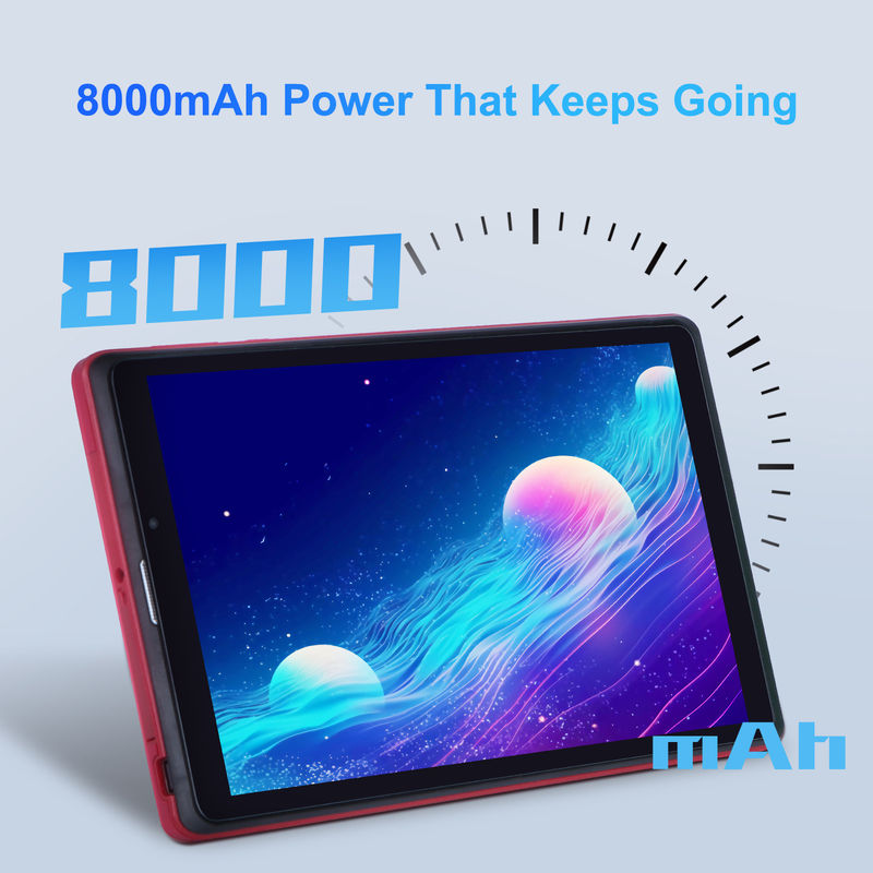 C idee 8 inch Android 12 Tablet 8GB RAM 512GB ROM 8000mAh Battery 5+8MP Camera voor studenten met SIM-ondersteuning CM818-rood