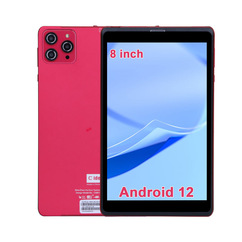 C idee 8 inch Android 12 Tablet 8GB RAM 512GB ROM 8000mAh Battery 5+8MP Camera voor studenten met SIM-ondersteuning CM818-rood