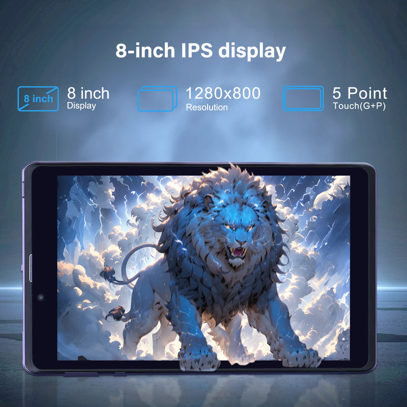 C Idea Portable 8 In Android Tablet PC 8 GB RAM 512 GB Android 12 Tablet IPS HD Display Quad Core CM818-Purple
