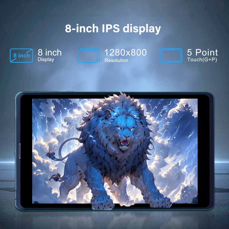 C idee Draagbare 8 inch Android Tablet PC Met Android 12 Quad Core CPU 8GB RAM 512GB opslag IPS HD Display CM818-Groen