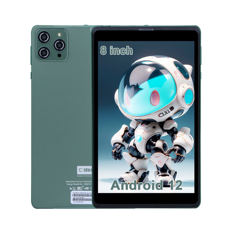 C idee Draagbare 8 inch Android Tablet PC Met Android 12 Quad Core CPU 8GB RAM 512GB opslag IPS HD Display CM818-Groen